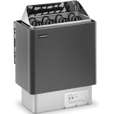 Elektrinė sauna krosnis 5-9 m3 iki 110C 400 V 6 kW juoda ir sidabrinė