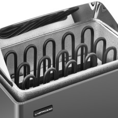 Elektriskā saunas krāsns 8-12 m3 līdz 110 d 400 V 8 kW melns un sudrabs