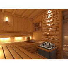 Elektrická sauna pece 8-12 m3 až 110 ° C 400 V 8 kW černá a stříbrná