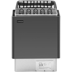 Elektrinė saunos krosnis 8-12 m3 iki 110C 400 V 8 kW juoda ir sidabrinė