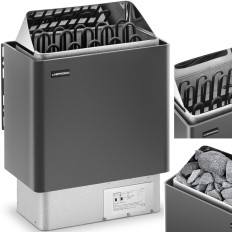 Horno de sauna eléctrica 9-13 M3 a 110c 400 v 9 kW negro y plata