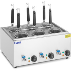 Macaroner Matrug for cooking pasta with taps 6 baskets 3 x 6.5 L 3000 W