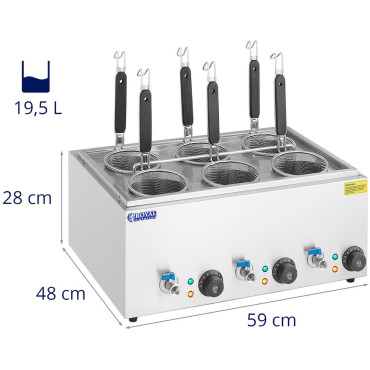 Macaroner Matrug kepimo makaronai su čiaupais 6 krepšiai 3 x 6,5 l 3000 w