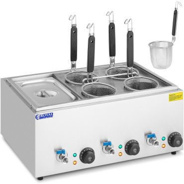 Macarroner Matlar para cozinhar macarrão com torneiras 4 cestas + GN 1/3 3 x 6.5 L 3000 W