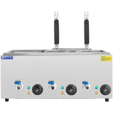 Macaroner Matlar voor het koken van noedels met kranen 4 manden + GN 1/3 3 x 6,5 L 3000 W