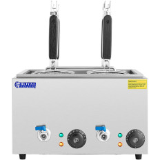 Macaroner Matlar voor het koken van pasta met kranen 4 Manden 2 x 6,5 L 3000 W