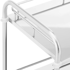 Trolley de laboratorio Tratamiento de acero 2 estantes 2 manijas 71 x 42 x 86 cm