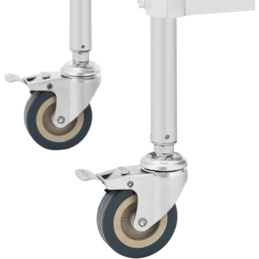 Carrello di laboratorio Trattamento Acciaio 2 ripiani 2 manici 71 x 42 x 86 cm