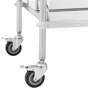 Laborwagenstahl Stahl 2 Regale 2 Griffe 55 x 39 x 87 cm