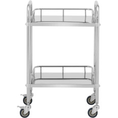 Trolley de laboratorio Acero de acero 2 estantes 2 manijas 55 x 39 x 87 cm