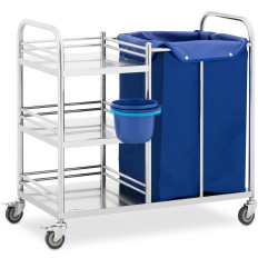 Servisní servis Trolley Steel Ocel 3 police kontejnerový koš 88 x 44 x 87 cm
