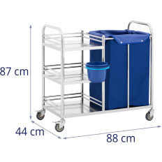 Service Service Trolley Stål Stål 3 Hyllor Containerkorg 88 x 44 x 87 cm