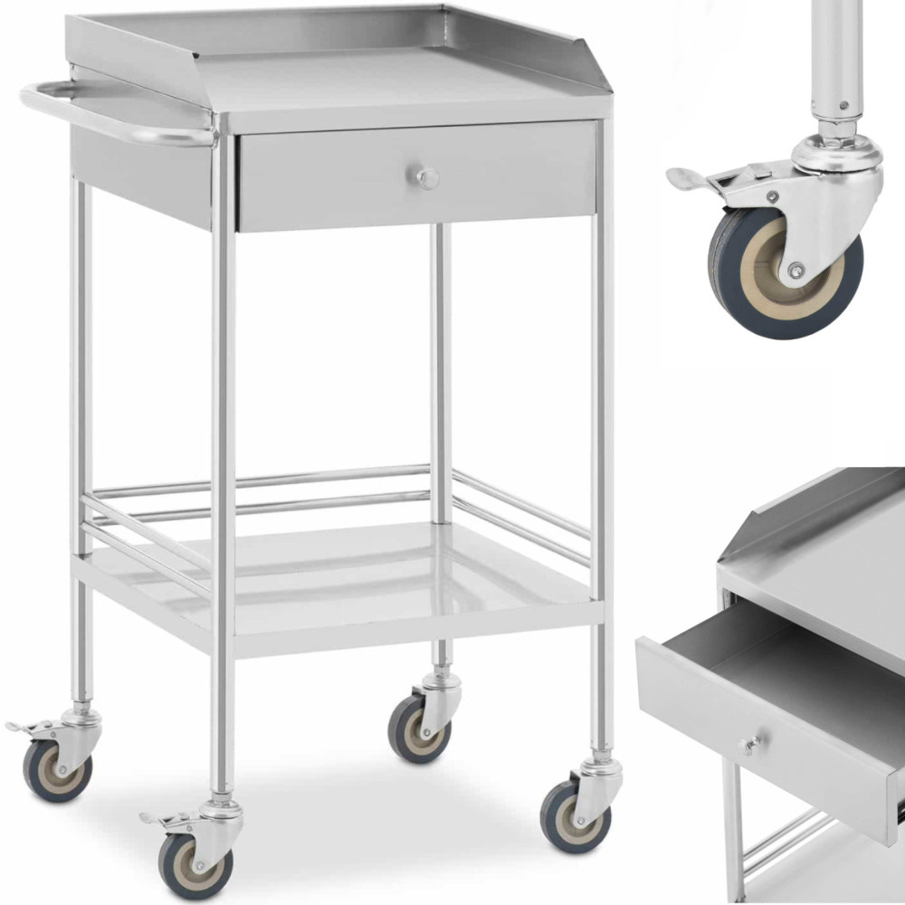 Servisni servis Steel 2 police ladica 62 x 82 x 46 cm Servisni servis Steel 2 police ladica 62 x 82 x 46 cm