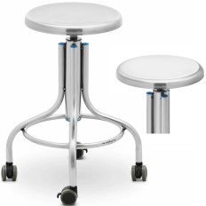 Taberet Laborhocker. Edelstahl. 45-60 cm bis 100 kg