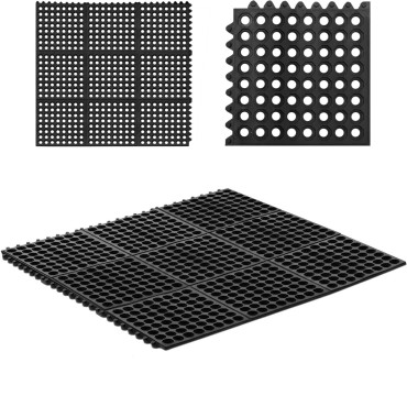 Mata brisalec gume nedrseča odprtina 92 x 92 x 1 cm črna
