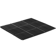 Mata wisser rubberen antislip openwork 92 x 92 x 1 cm zwart