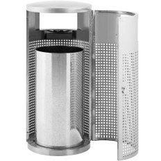 Garbage Basket Municipal Wastes Ekstern runde med askebeger stål 12 l grå