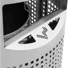 Garbage basket Municipal wastes External round with ashtray steel 12 L gray