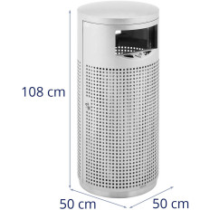 Garbage basket Municipal wastes External round with ashtray steel 12 L gray