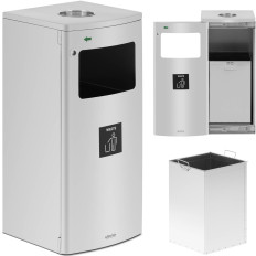 Καλάθι απορριμμάτων Δημοτικά απόβλητα Εξωτερικά ορθογώνια με ασημένιο χάλυβα