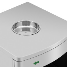 Skräpkorg Municipal Avfall Externt Rektangulärt Med Ashtray Silver Steel