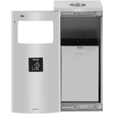 Skräpkorg Municipal Avfall Externt Rektangulärt Med Ashtray Silver Steel