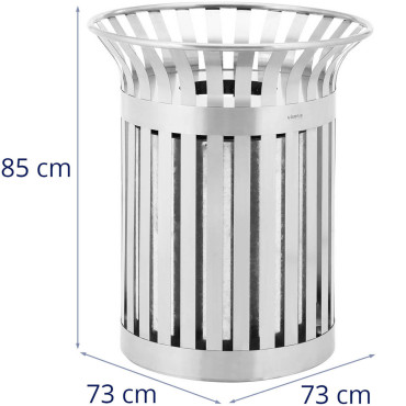 Urban avfallsbank utomhus runt onsdag 73 x 85 cm Silver Steel