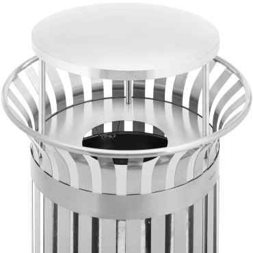 Afvalmand Municipal externe ronde met piek 23 l Silver Steel