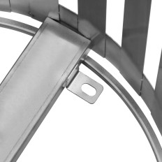 Panier à usage extérieur extérieur rond extérieur avec pic 23 l Silver Steel