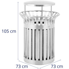 Waste basket Municipal external round with peak 23 l Silver steel