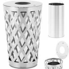 Urban waste bin Outdoor round Wed. 50 x 80 cm de acero gris