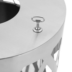 Urban waste bin Outdoor round Wed. 50 x 80 cm de acero gris