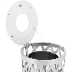 Urban waste bin Outdoor round Wed. 50 x 80 cm gray steel