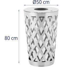 Urban waste bin Outdoor round Wed. 50 x 80 cm de acero gris