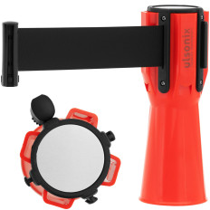 Cartridge with a strip separating a warning cover on a pistule piste 3 m black