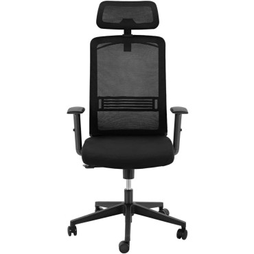 Silla ergonómica de oficina con cabecera de respaldo de malla y percha. 40-50 cm