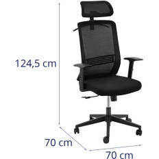 Ergonomischer Bürostuhl mit Mesh-Rückenlehnenkopfteil und Aufhänger. 40-50 cm
