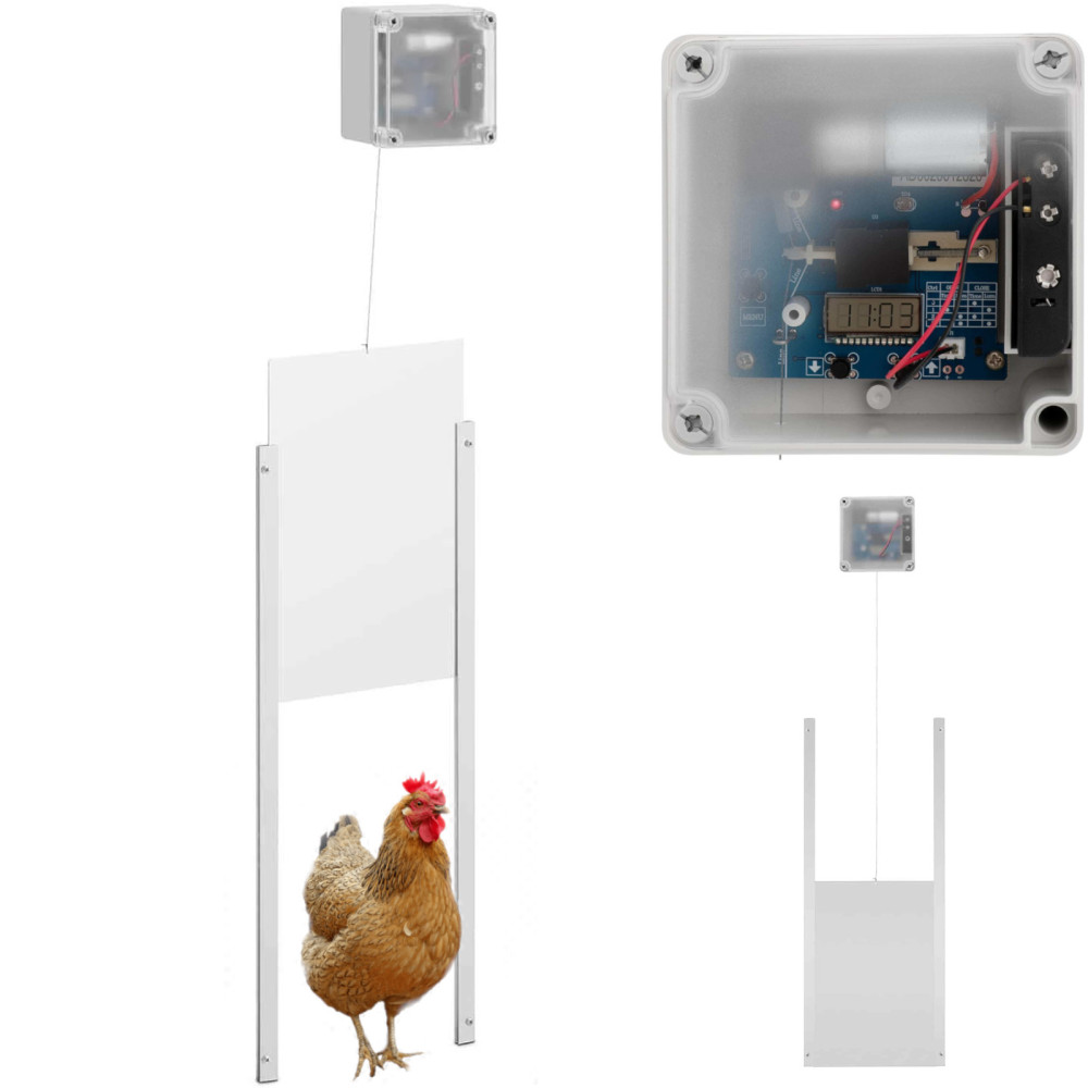 Automatic door flap for the hermelon with LCD battery power sensor