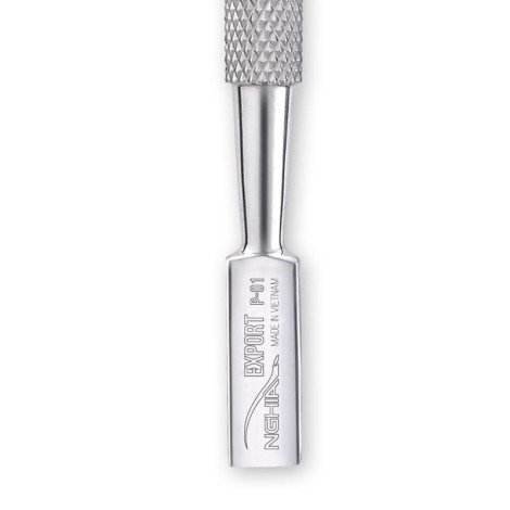 Nghia Export P-01 metal hov stål manicure- og pedicureværktøj — nærbillede af håndtag