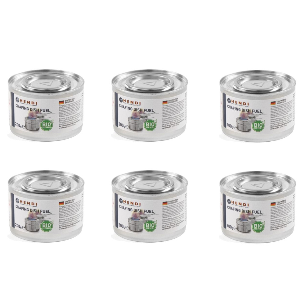 Pasta etanol Bio för en konserverad värmare uppsättning 6x200g - Hendi 194357