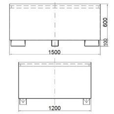 Captive Bathtub till IBC-tanken av Paleto Market Mauzer 1000L - Galvaniserad