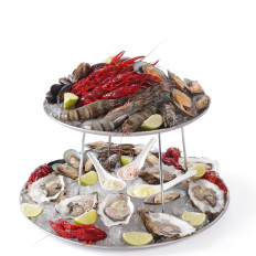 Plateaux de présentation en acier avec support pour fruits de mer - Hendi 480519
