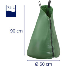 Una bolsa de riego por goteo para regar árboles 75 L - 10 PCS.