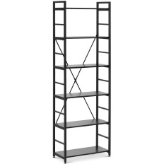 "Bookshelf" palėpė su plieno rėmu 28 x 60 x 182 cm juoda