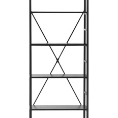 Kirjahylly parvi teräsrunko 28 x 60 x 182 cm musta