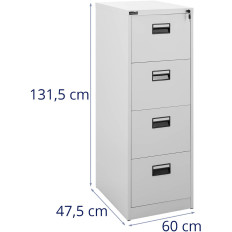 Armário de arquivo para arquivos Documentos de metal fechados - 4 gavetas