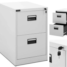 File cabinet metal documents closed with a key - 2 drawers