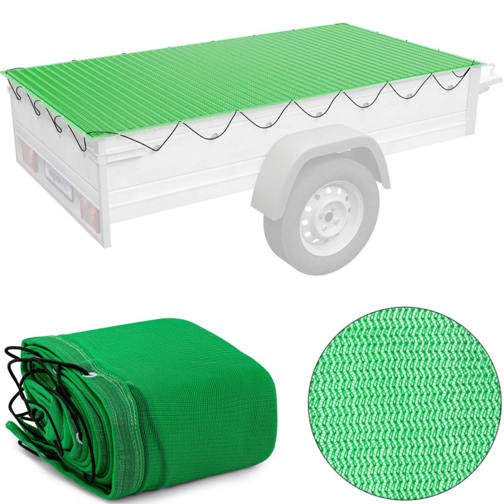 Transporto tinklas, apsaugantis krovinį priekaboje. Mažos kilpos 2,5 x 4,5 m žalia