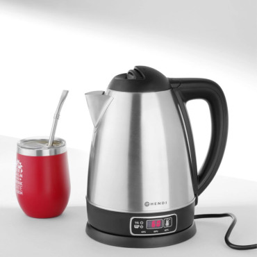 Chaleira elétrica sem fio com ajuste de temperatura 1.8 L - Hendi 209943