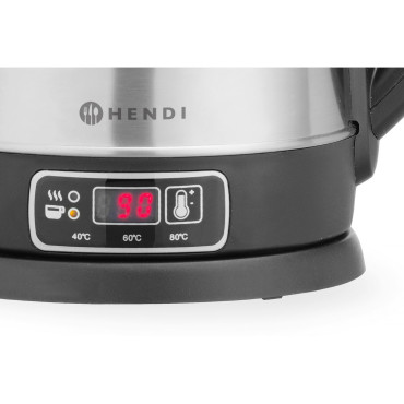 Chaleira elétrica sem fio com ajuste de temperatura 1.8 L - Hendi 209943